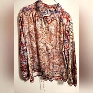 Paisley print womens top size XL EUC